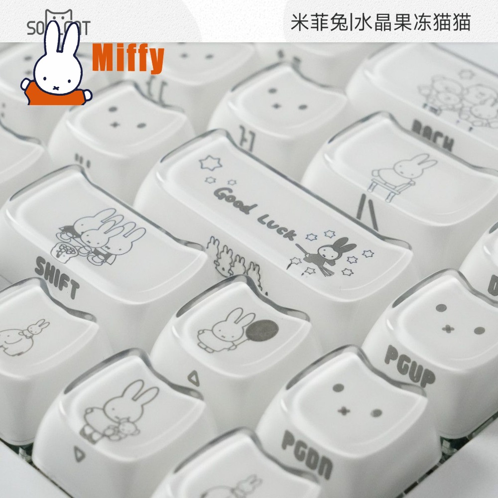 Gaming Accessories Aesthetic - Capuchons de touches Kawaii Miffy, lapin