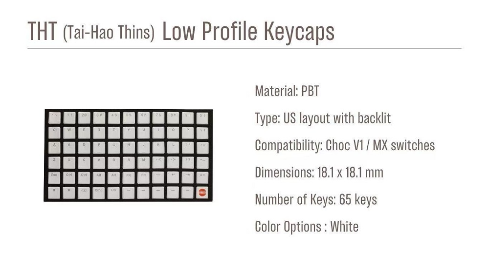 Taihao-Touches à profil bas po - Gaming Accessories Aesthetic avis et prix