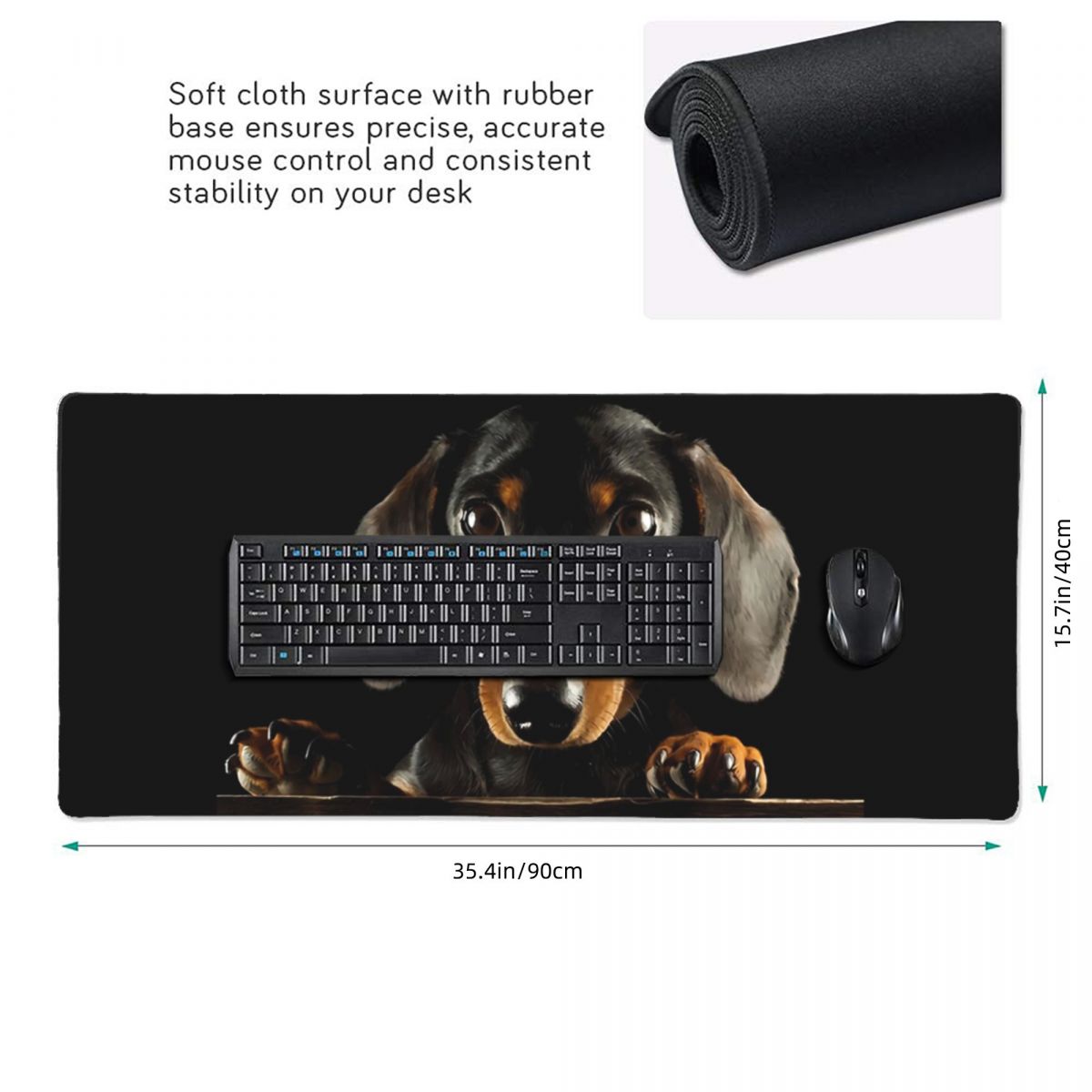 Grand tapis de souris noir ave - Gaming Accessories Photo avis et prix